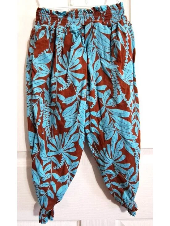 Janie and Jack Girl's 4 Tropical Print 2-Piece Cold Shoulder Pants Set - Picture 6 of 8